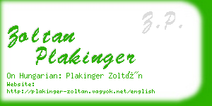 zoltan plakinger business card